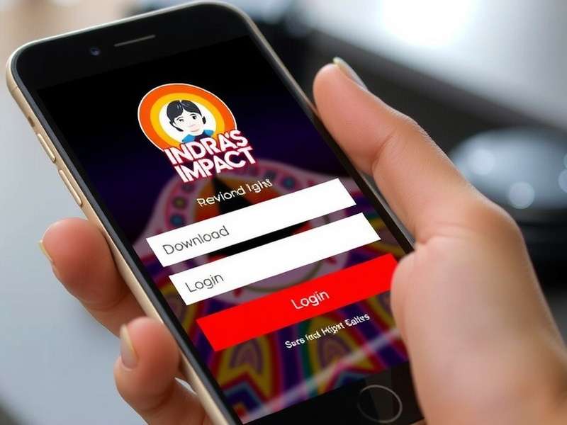 Indra S Impact Download and Login Buttons on Mobile Screen